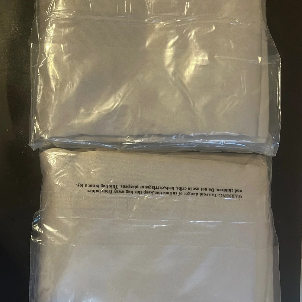 New in package 2 panels of window drapes 40x63”  2 tones gray 6 silver grommets